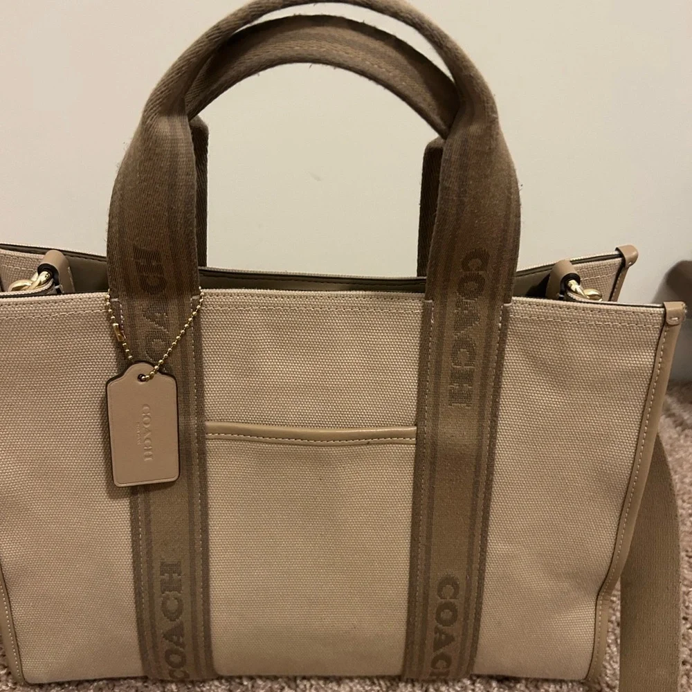 Coach Smith Tote Bag medium Tan Canvas Tote Bag - Picture 5 of 10